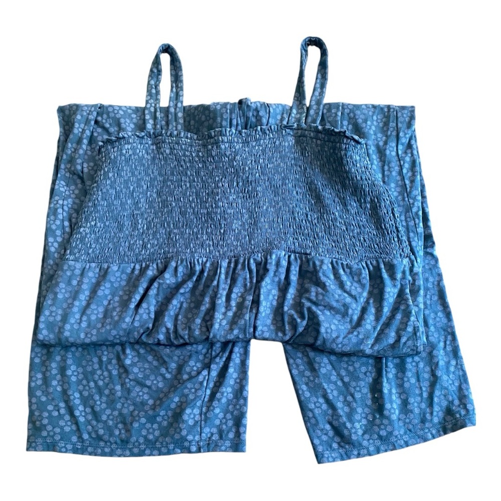 Isabel Maternity Blue Smocked Floral Jumpsuit - Size XXL